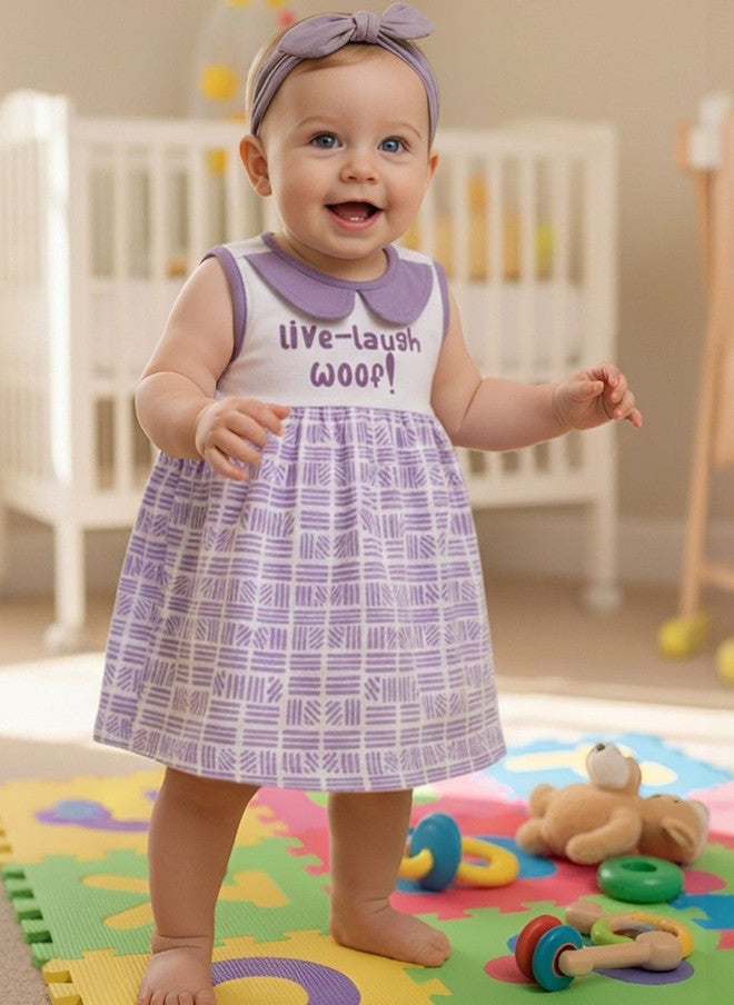 BONTOTS Print Peter Pan Collar Organic Cotton Fit & Flare Dress - Image 1
